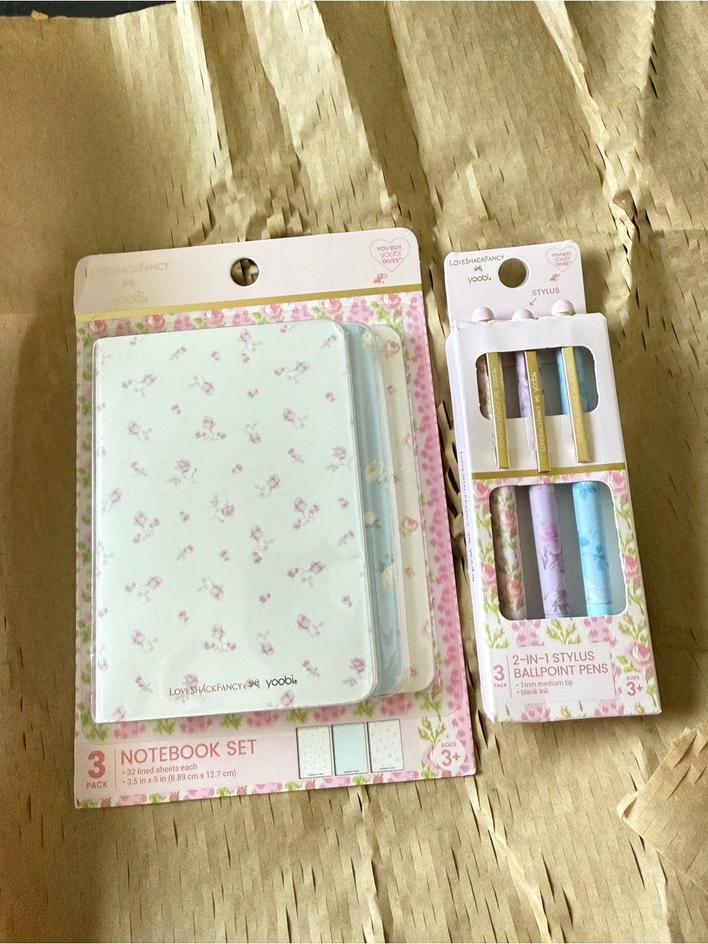 LoveShackFancy x Target - Yoobi 3pk Mini Journals and stylus ballpoints pen 3pk